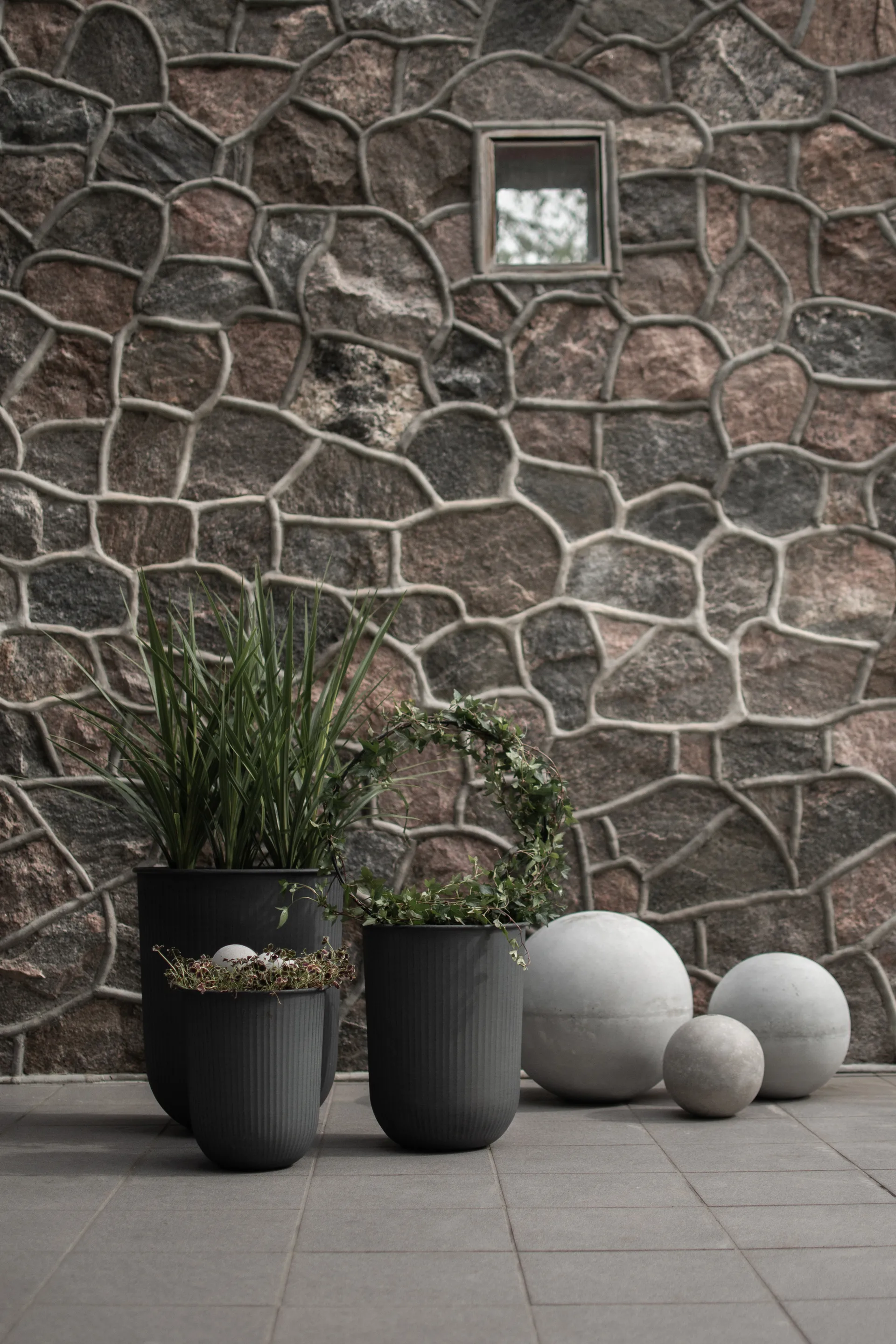 Out stripe krukke 3 deler, Svart DBKD