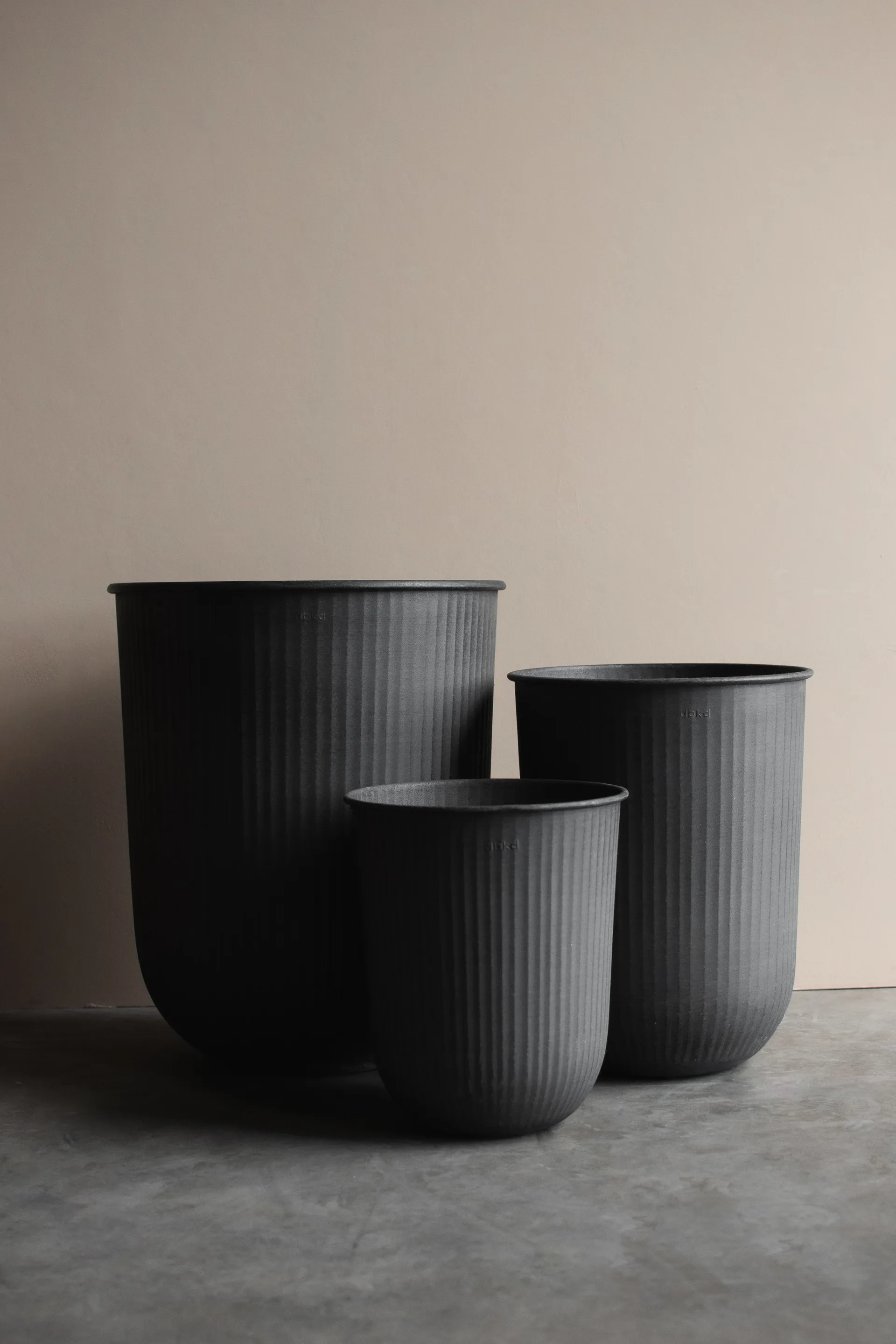 Out stripe krukke 3 deler, Svart DBKD