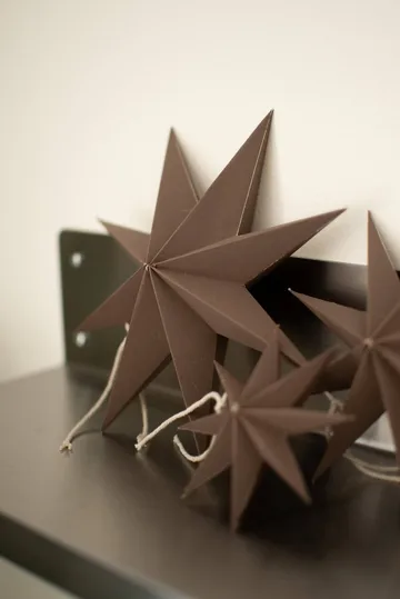 Paper winter star dekorasjonshengel - Brown, large, Ø19 cm - DBKD