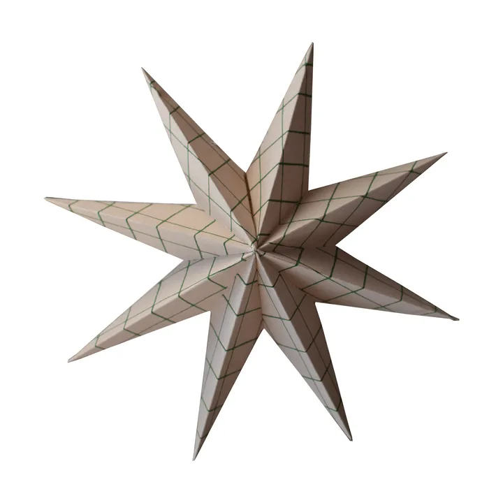 Paper winter star dekorasjonshengel - Square sand, large, Ø19 cm - DBKD