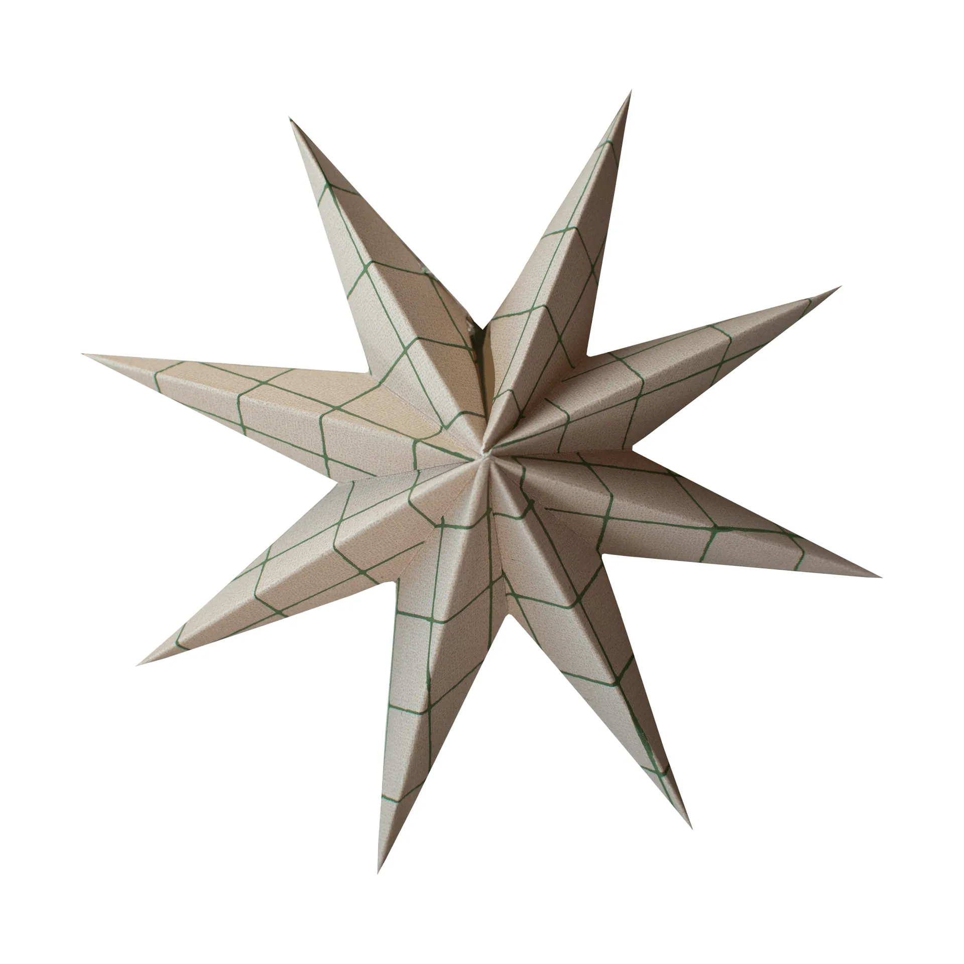 Paper winter star dekorasjonshengel, Square sand, medium, Ø14 cm DBKD