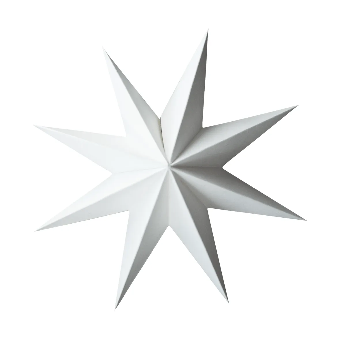 Paper winter star dekorasjonshengel, White, small, Ø9 cm DBKD