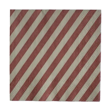 Stripe papirserviett 33x33 cm 20-pakn. - Dark red - DBKD