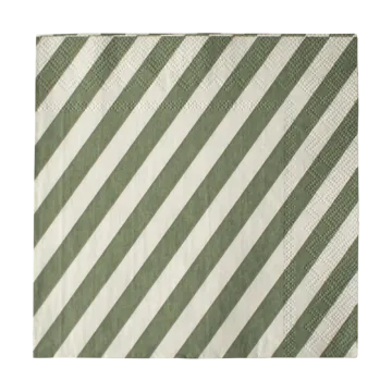 Stripe papirserviett 33x33 cm 20-pakn. - Green - DBKD