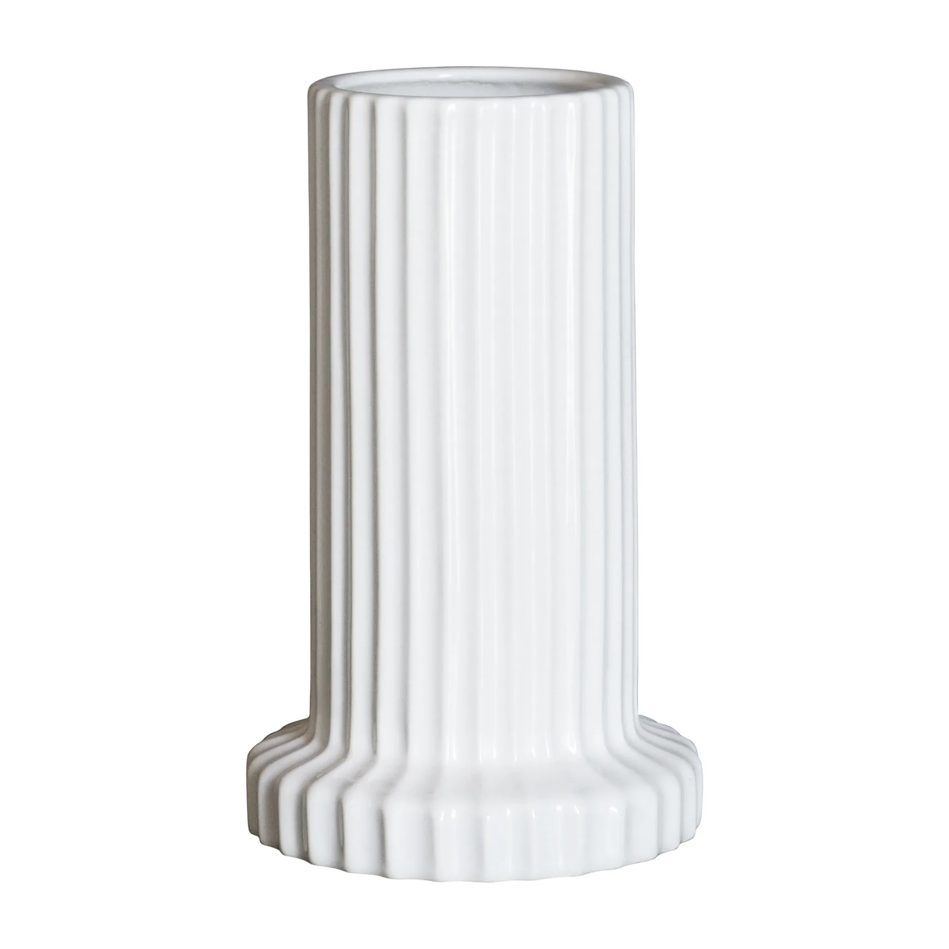 Stripe vase 18 cm, Shiny white  DBKD