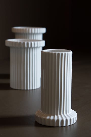 Stripe vase 18 cm - Shiny white  - DBKD