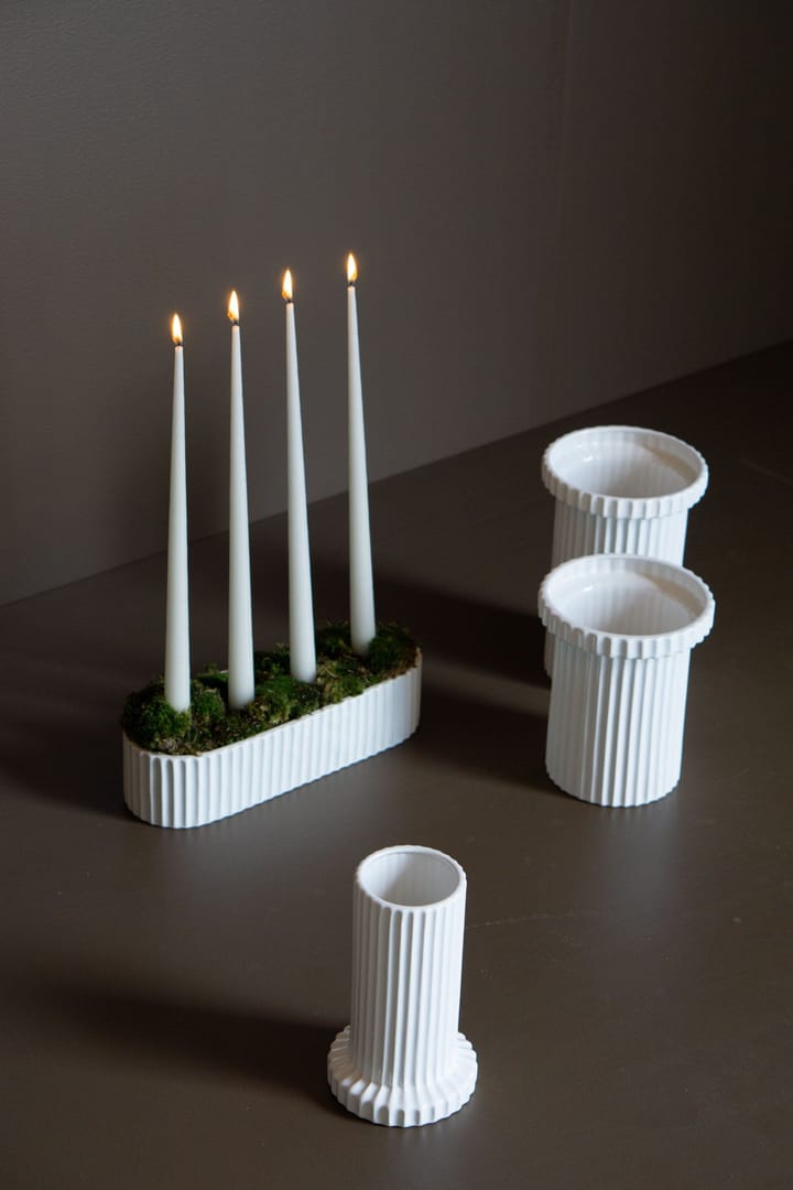 Stripe vase 18 cm, Shiny white  DBKD