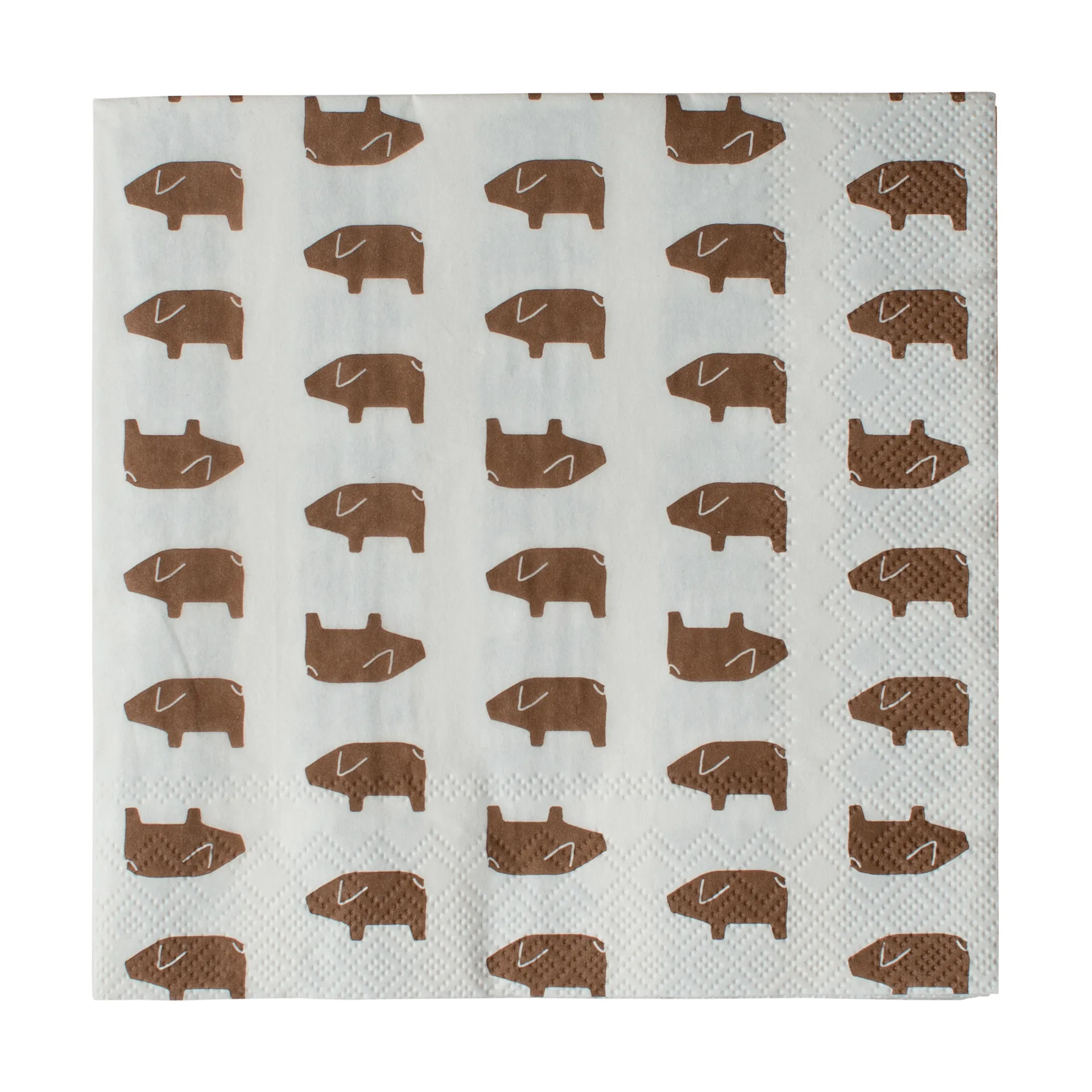 DBKD Swedish pig papirserviett 33x33 cm 20-pakning Brown