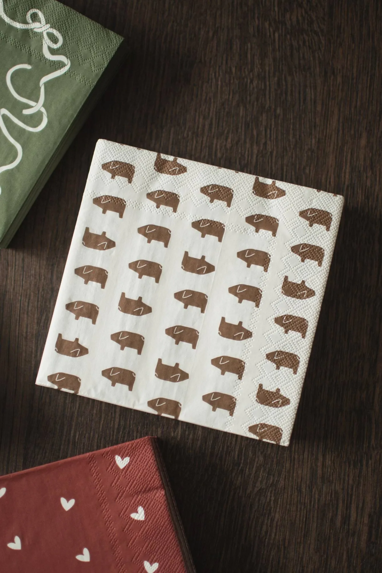 Swedish pig papirserviett 33x33 cm 20-pakning, Brown DBKD