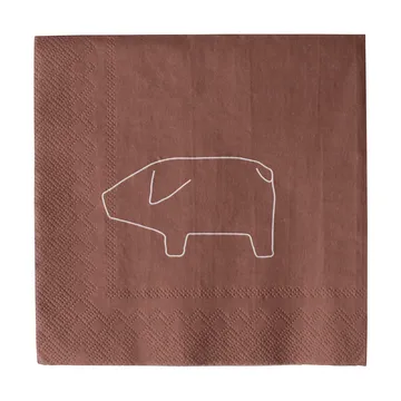 Swedish pig papirserviett 33x33 cm 20-pakning - Red - DBKD