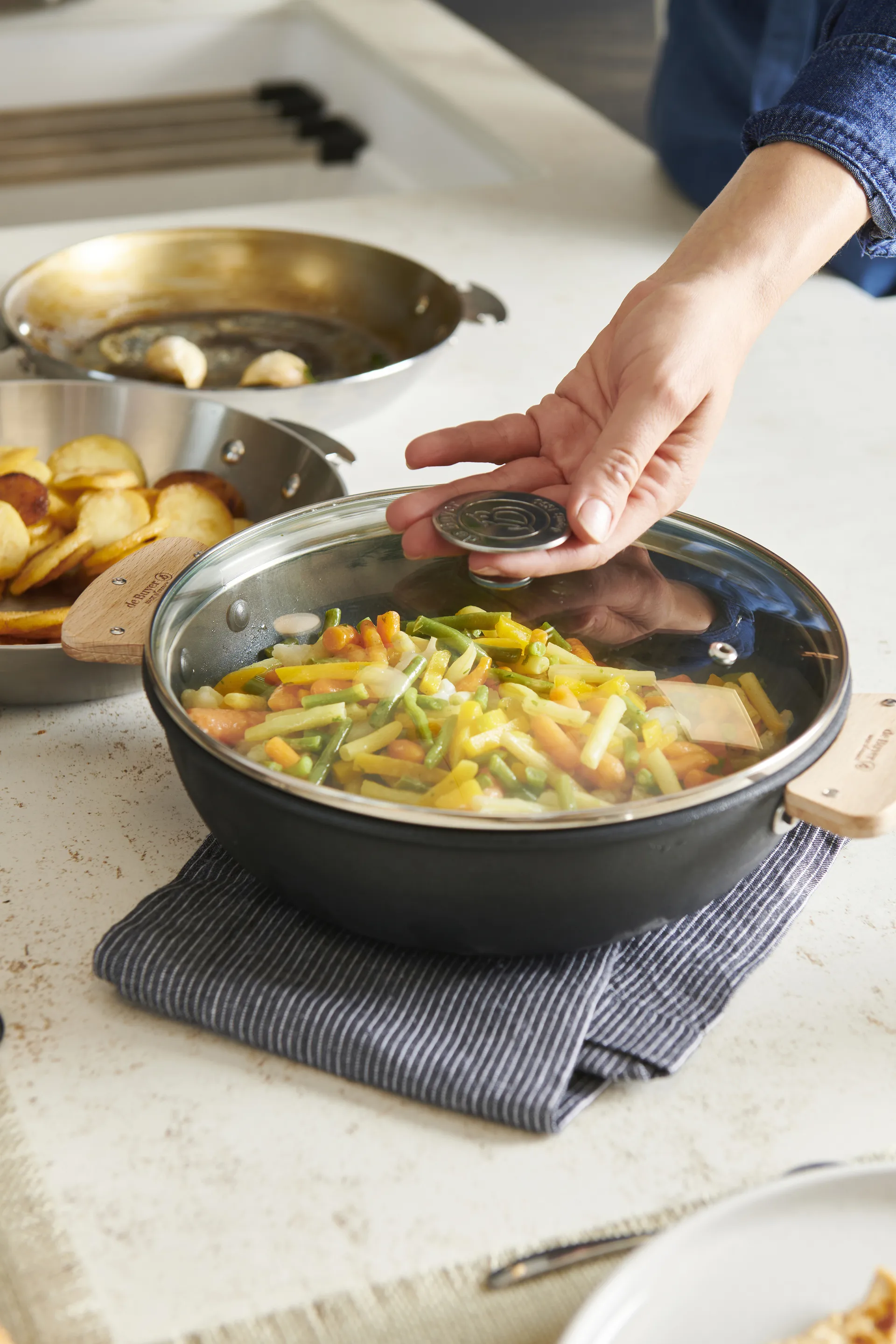 Alchimy glasslokk dyp ring, Ø16 cm De Buyer