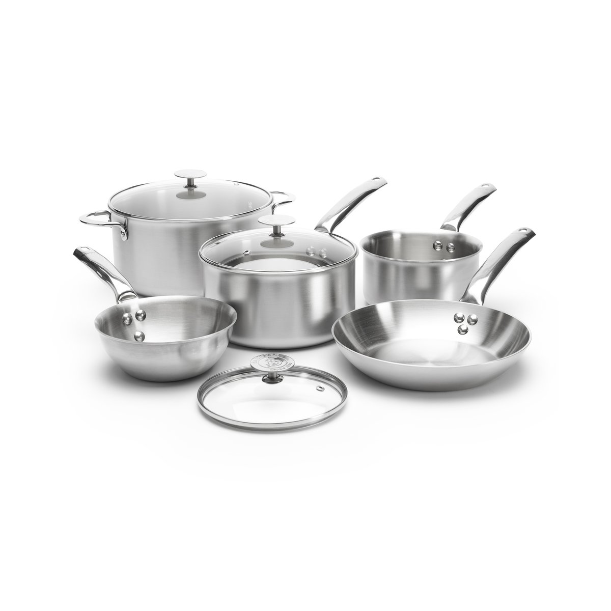 De Buyer de Buyer Alchimy grytesett med glasslokk 8 deler