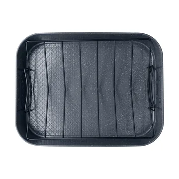 Quantanium Finish ildfast form - Grå, med rist, 41,6x31,8 cm - Denby