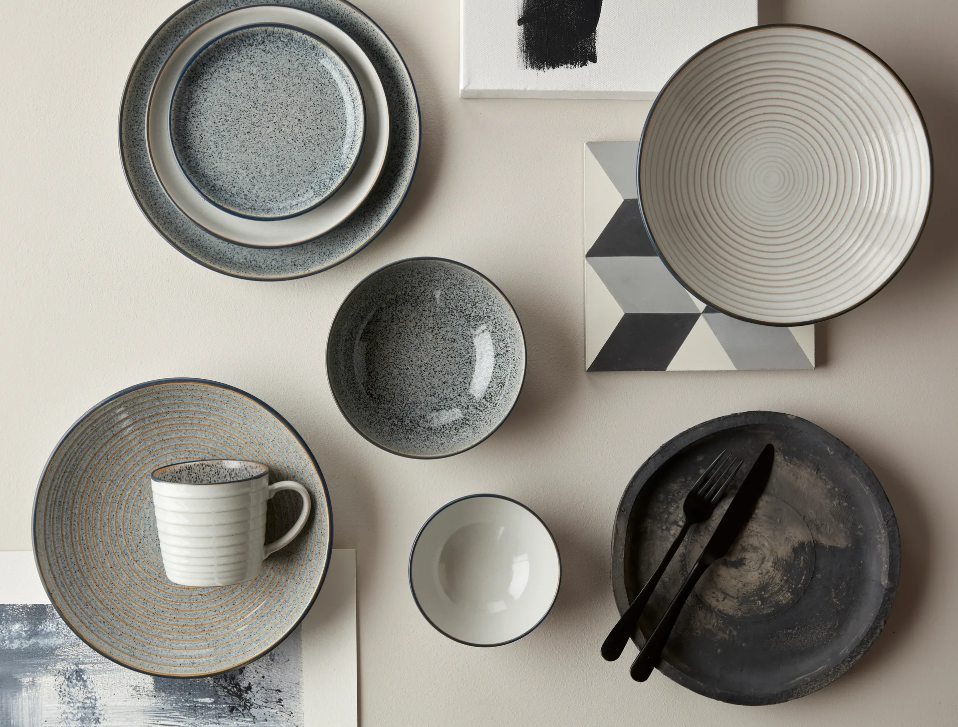 Studio Grey riflet skål 25,5 cm, Granite Denby
