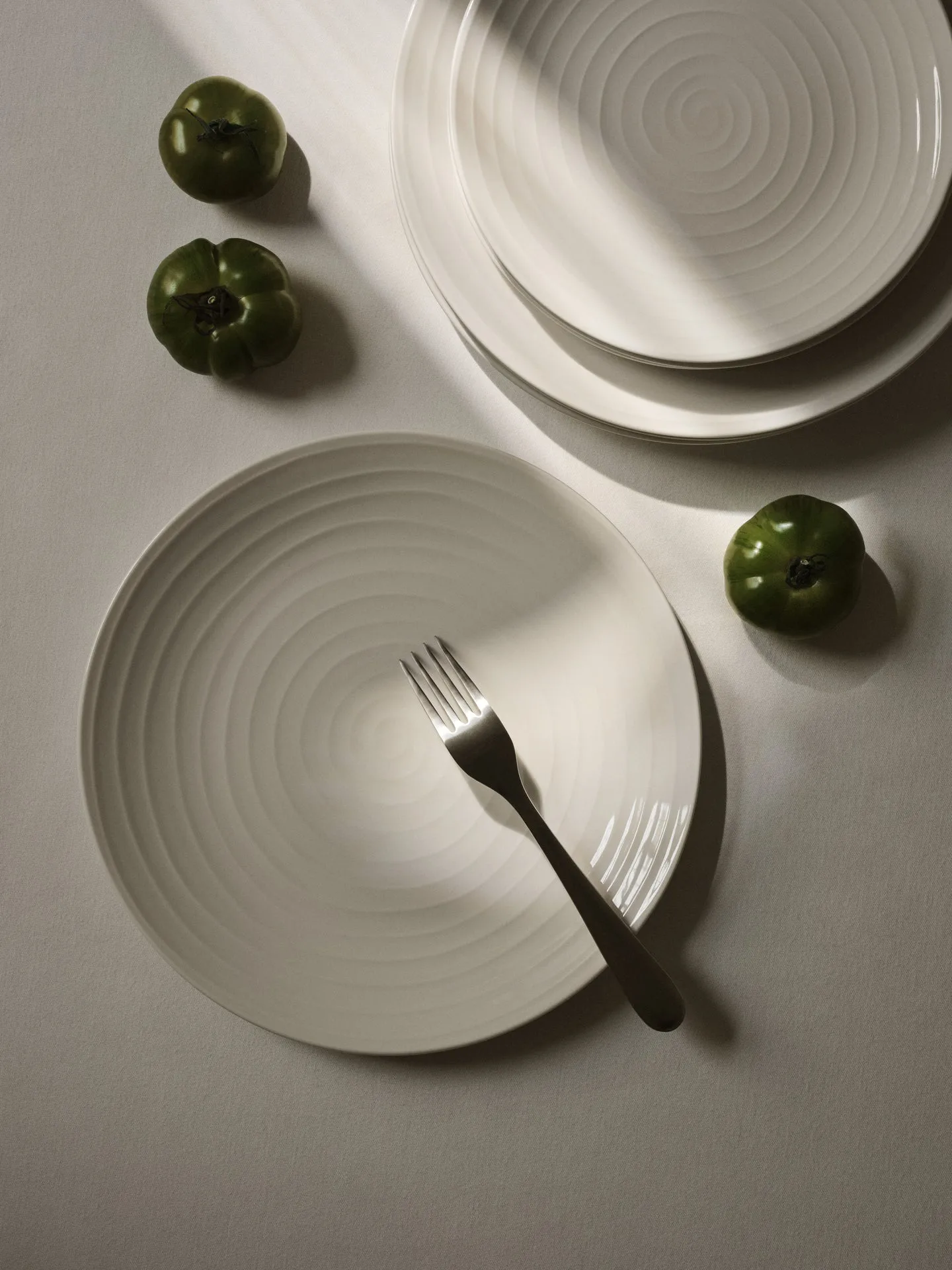 Blond middagstallerken 28 cm, stripe hvit Design House Stockholm
