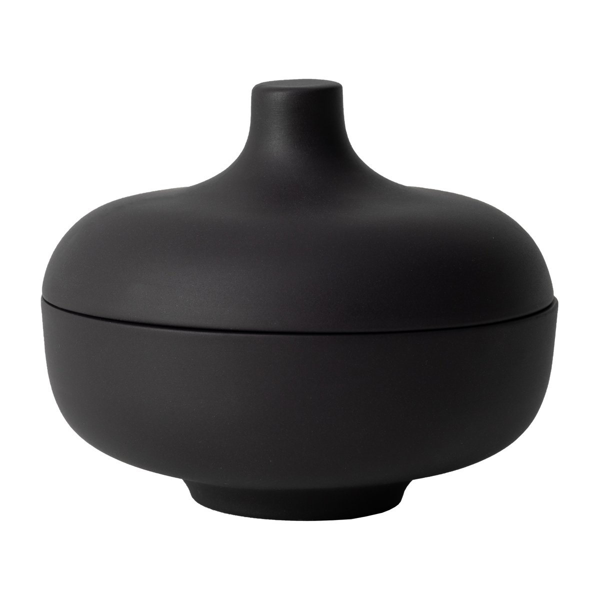 Design House Stockholm Sand skål med lokk M Ø 12 cm Black clay
