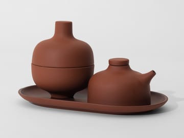 Sand skål med lokk S Ø 8,2 cm - Red clay - Design House Stockholm