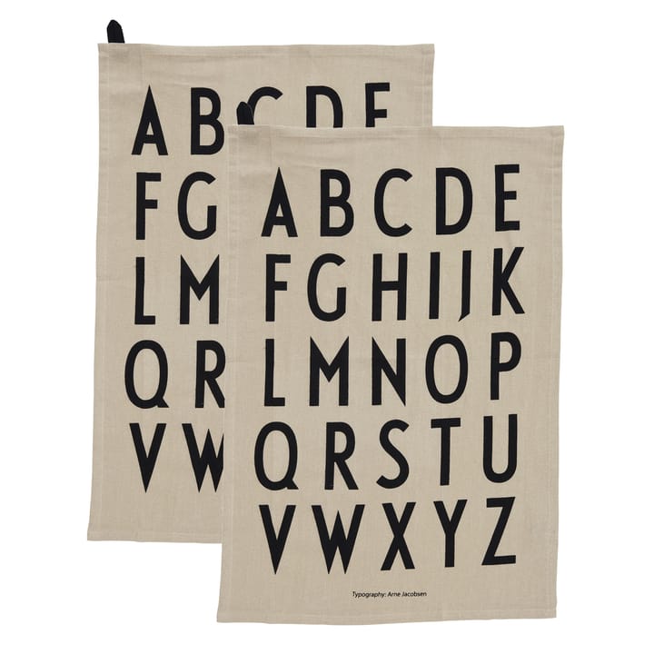 Design Letters kjøkkenhåndkle 40x60 cm 2-stk., Beige Design Letters