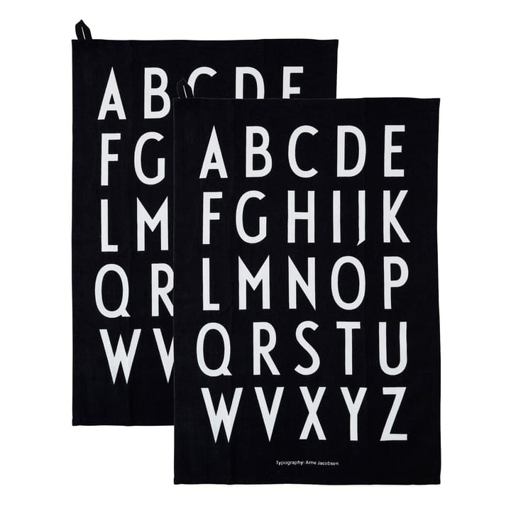 Design Letters kjøkkenhåndkle 40x60 cm 2-stk., Svart Design Letters