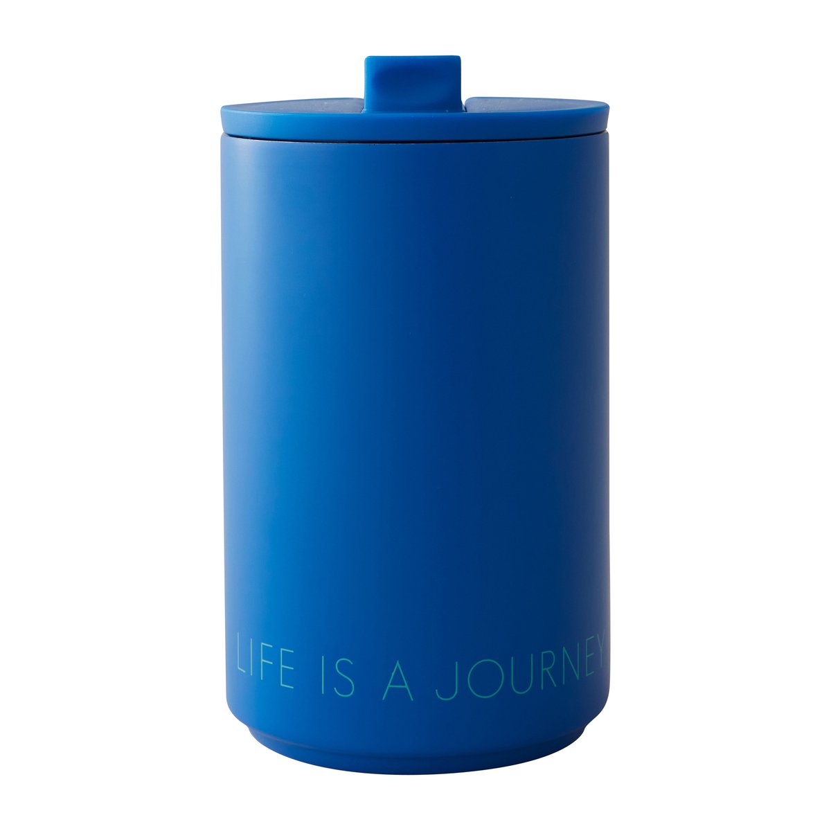 Design Letters - Travel termokopp Life is a journey 35 cl koboltblå