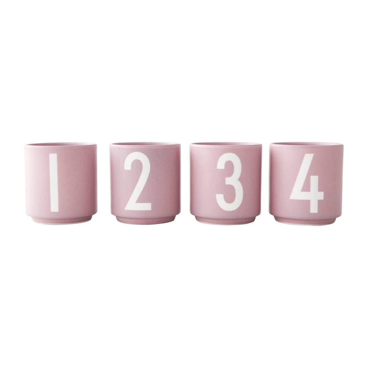 Design Letters Mini Cups kopp sett med 4 Lavender