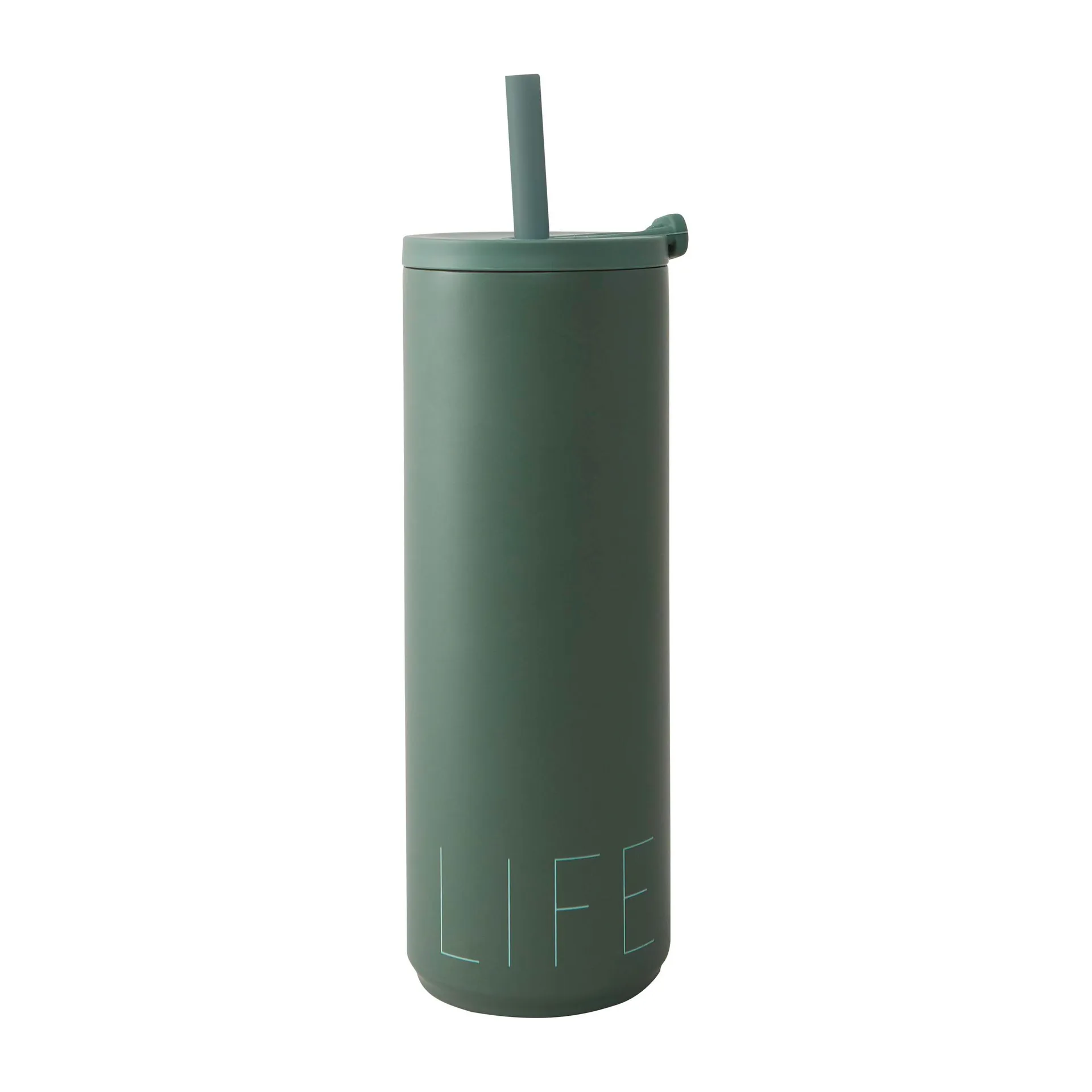 Travel Life termosflaske med sugerør 50 cl, Myrtle green Design Letters