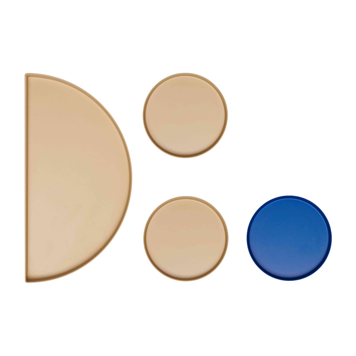 Design Letters Treasure Trays brett sett med 4 Beige-cobalt blue