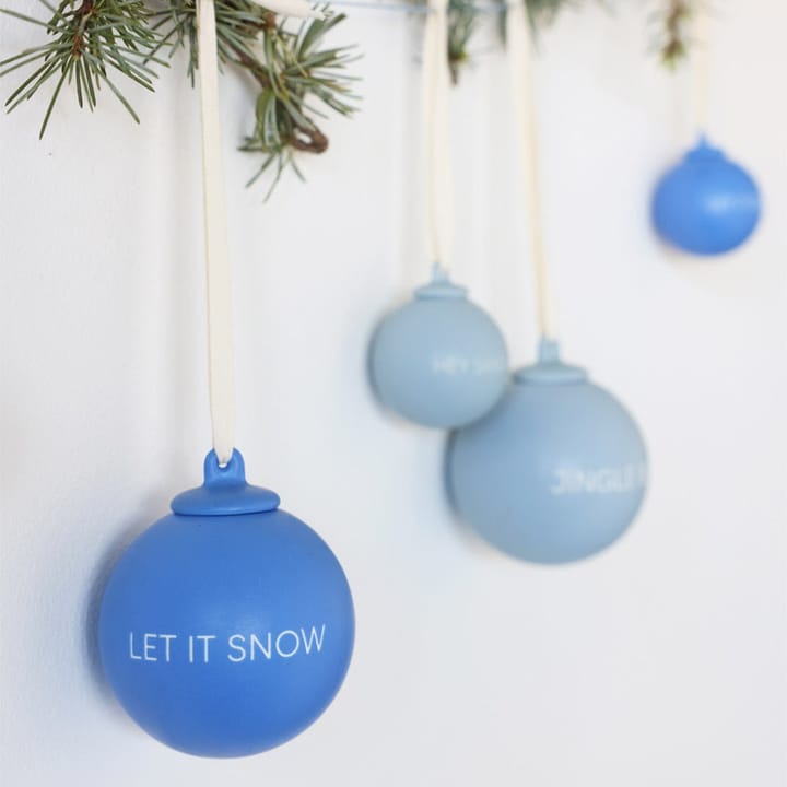 XMAS Stories juletrekule Ø4 cm 4-pakning, Cobalt blue-light blue Design Letters