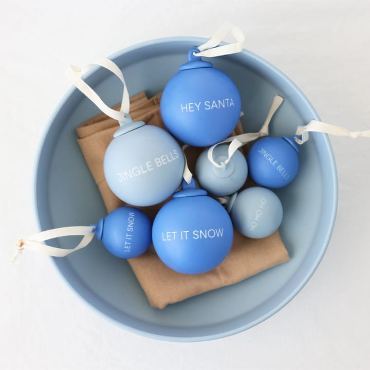 XMAS Stories juletrekule Ø4 cm 4-pakning, Cobalt blue-light blue Design Letters