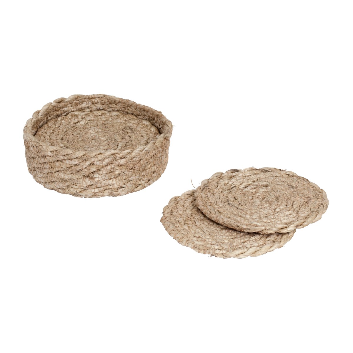 Dixie Elin glassunderlag Ø10,5 cm 6-pakning Naturgrå
