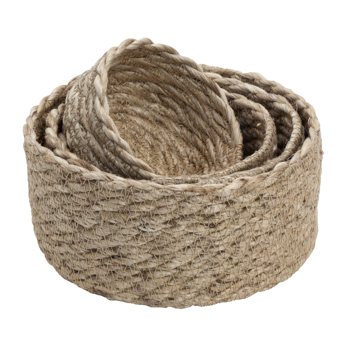 Dixie Elin jutekurv mini twist 4-pakning Natur-grå