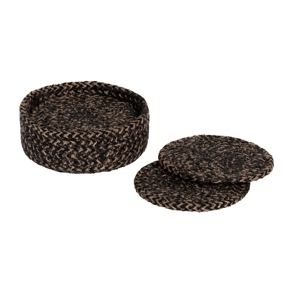 Dixie Ella glassunderlag Ø 10,5 cm 6-pakning Sort