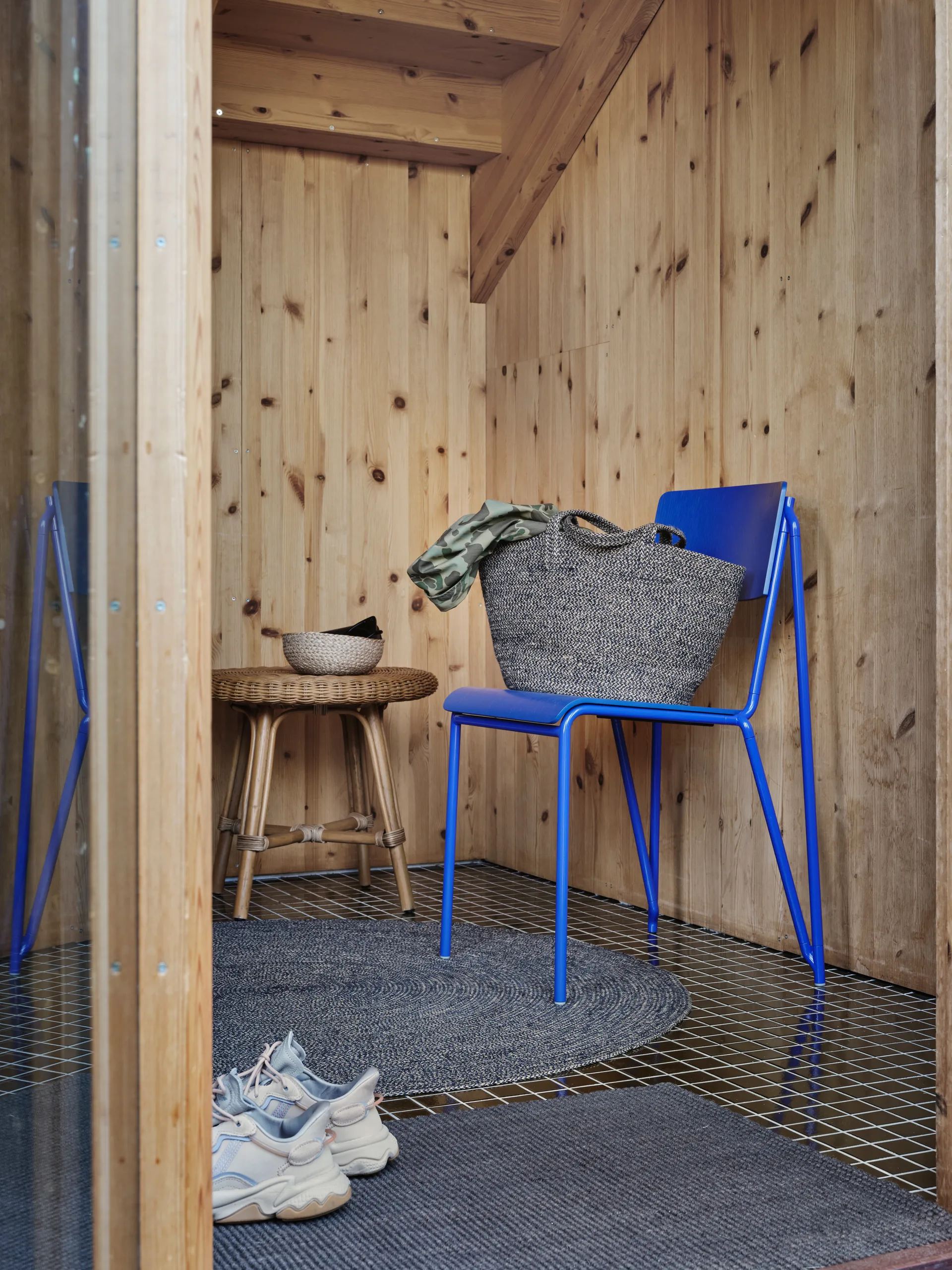 Ella matte Ø125 cm, Svart-natur Dixie