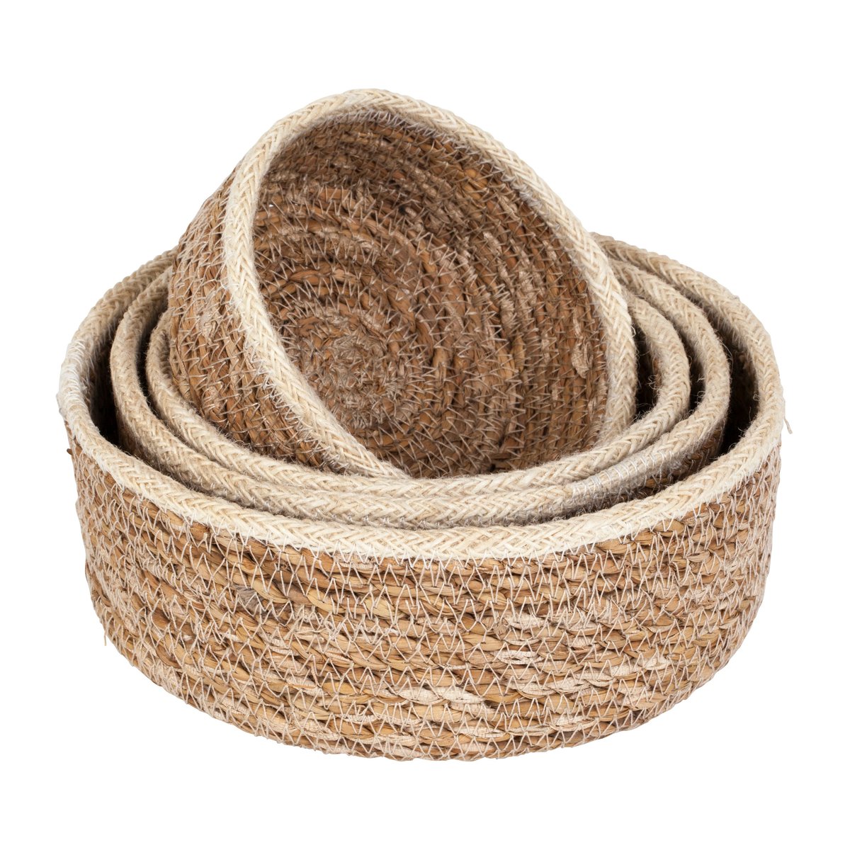 Dixie Emil seagrass kurv small 4-pakning Natur-hvit