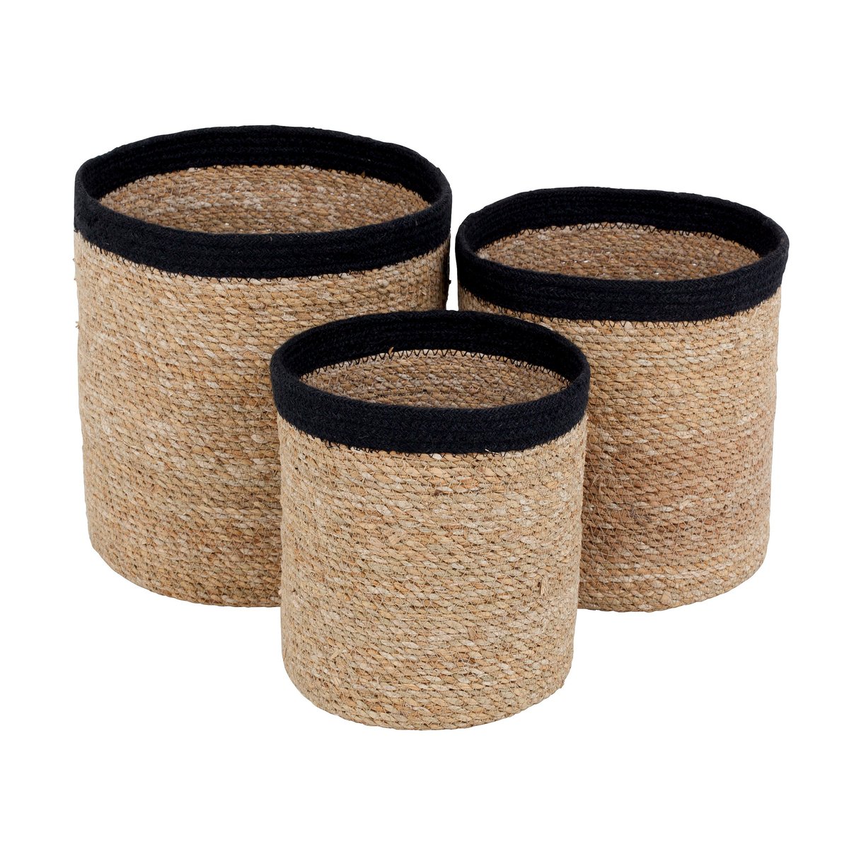 Dixie Emil Storage kurv 3-stk small Natur-svart