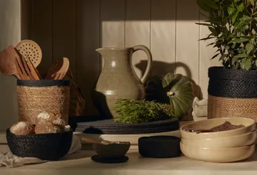 Flettet brødkurv 3-pakning - Sort - Dixie