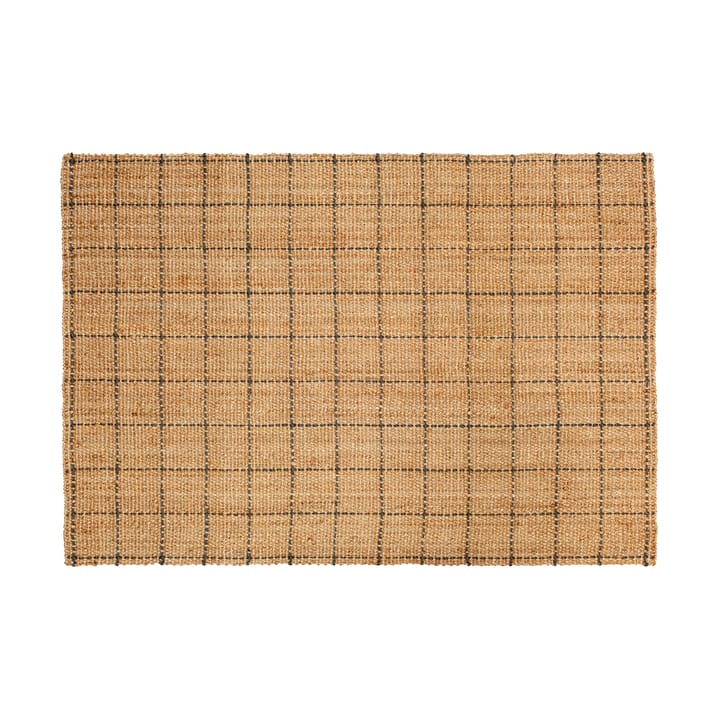 Freja juteteppe rutete 160 x 230 cm - Natural-dark grey - Dixie