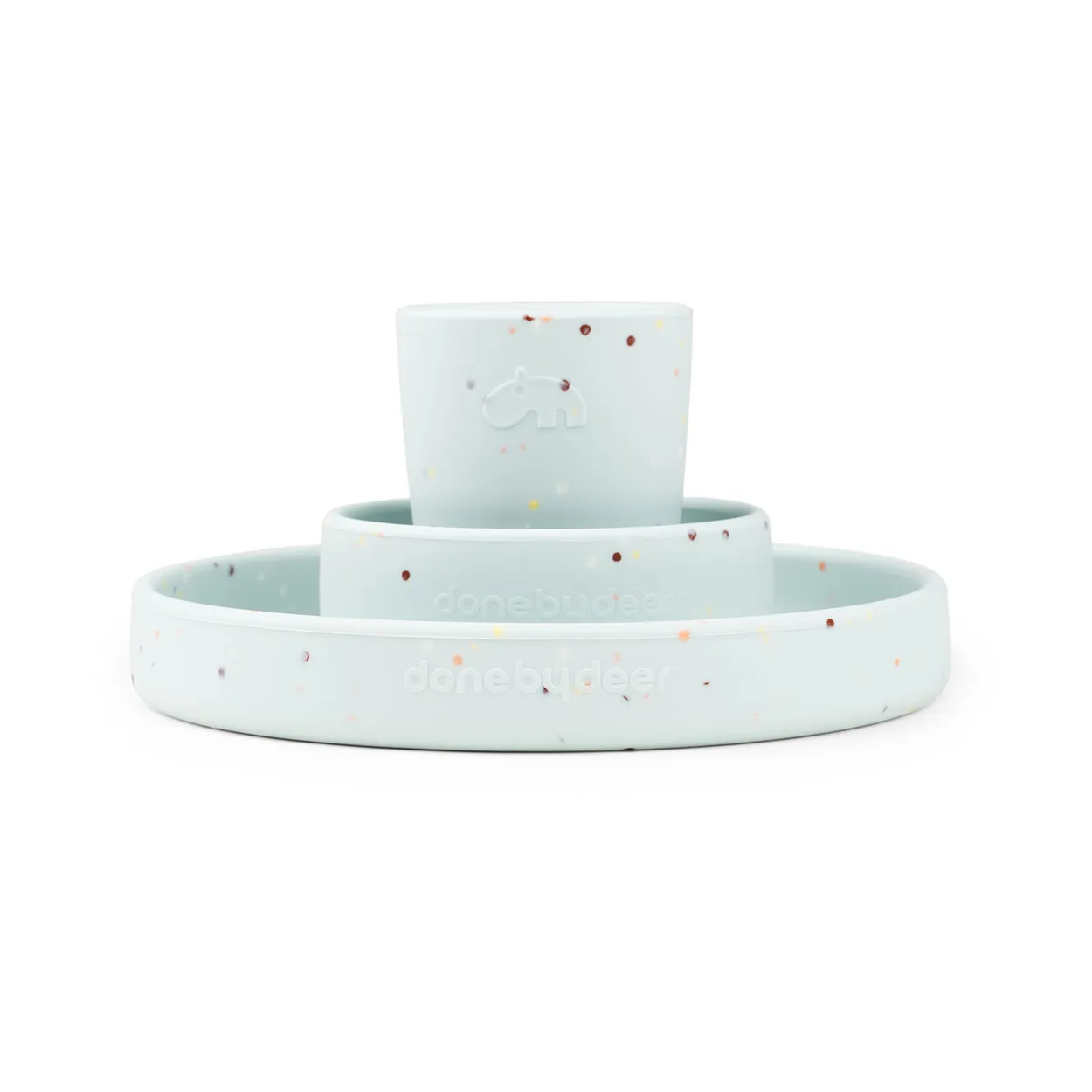 Done by deer Confetti barneservise 3 deler Blue