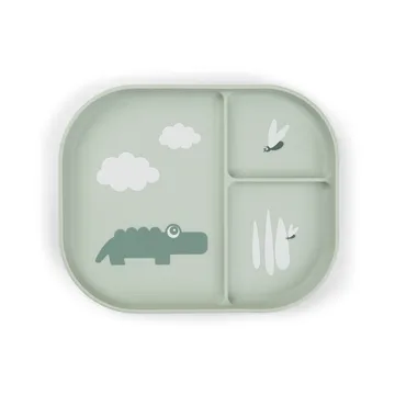 Croco foodie barnetallerken 18x22 cm - Green - Done by deer