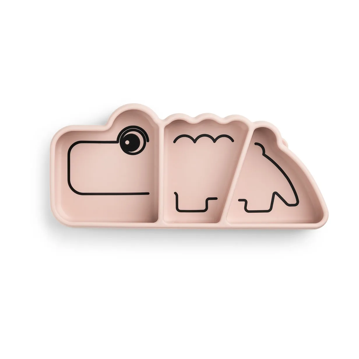 Done by deer Croco Stick&Stay barnetallerken 9x21 cm Powder