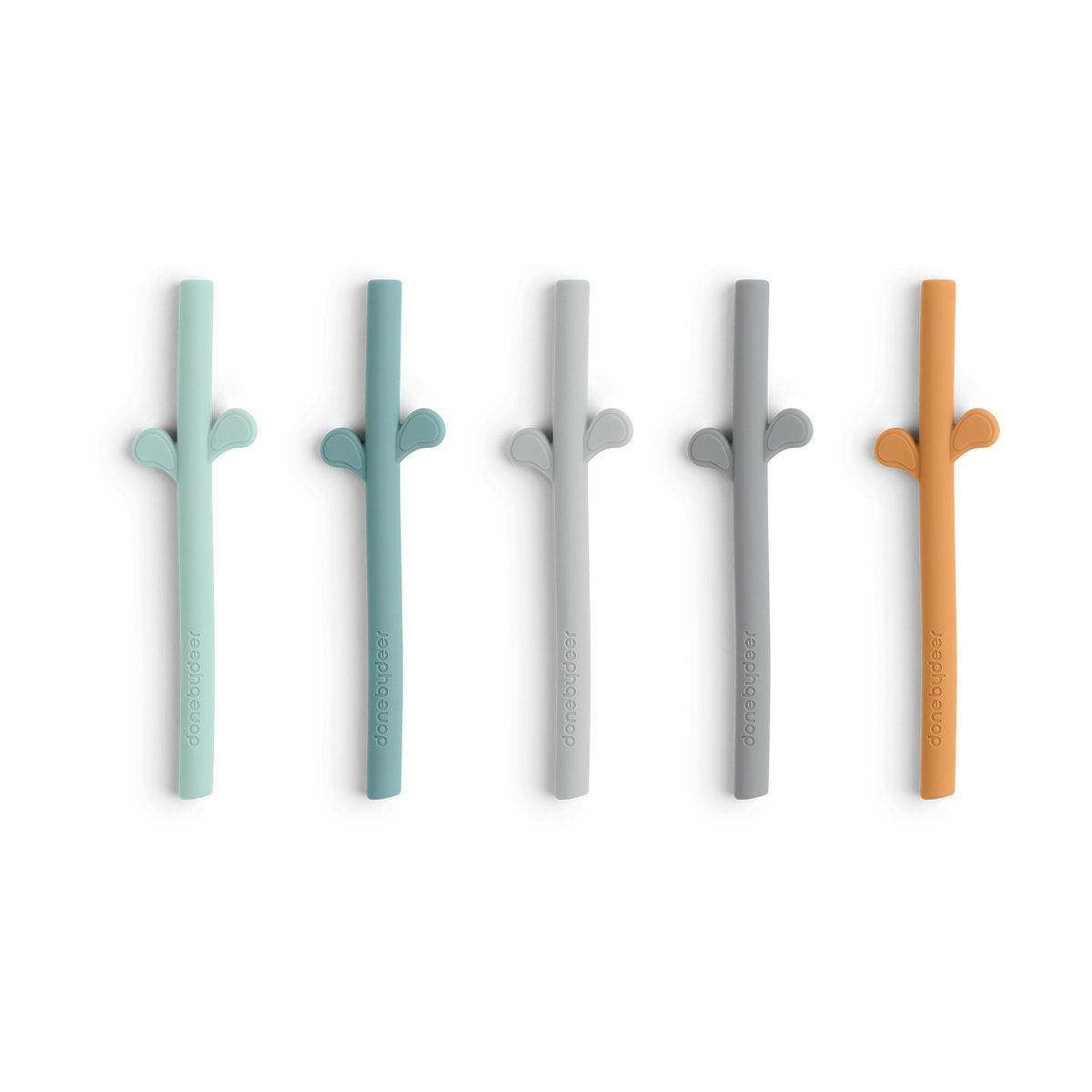 Done by deer Peekaboo sugerør silikon 5-pk Blue