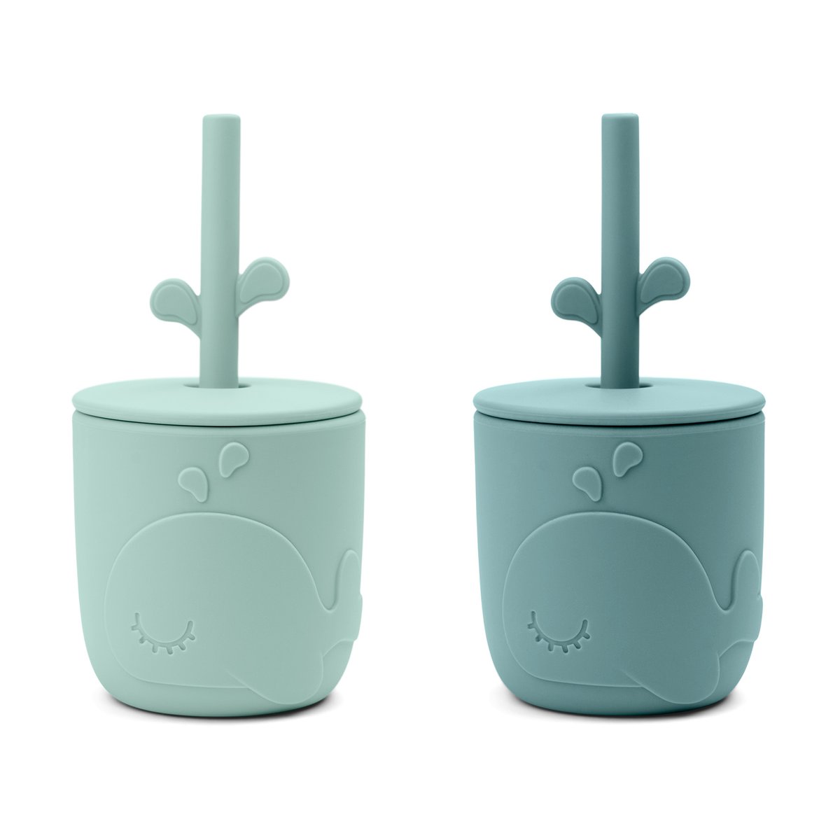 Done by deer Wally kopp med peekaboo sugerør 2-pk Blue