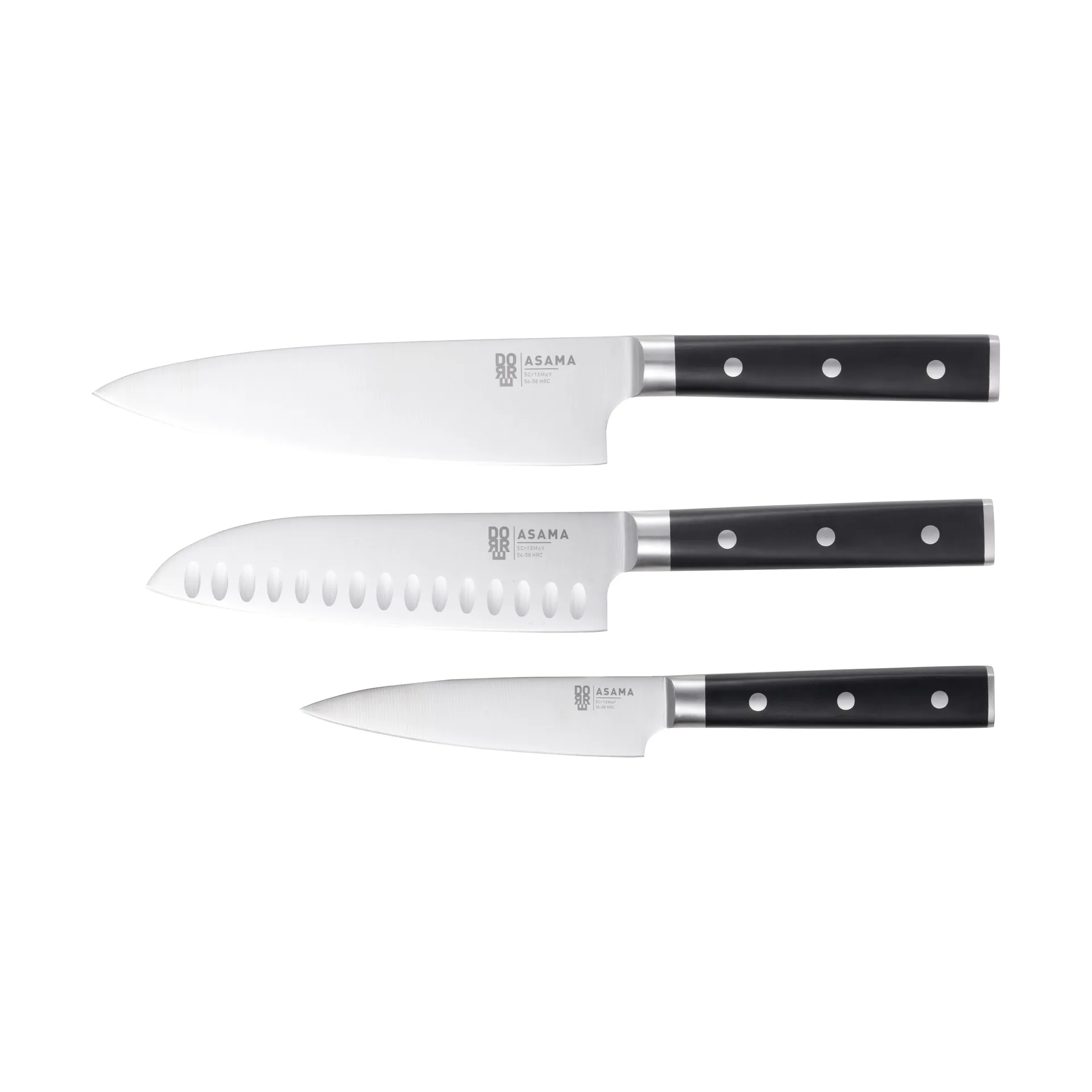 Asama knivsett, Rustfritt stål, 3 deler Dorre