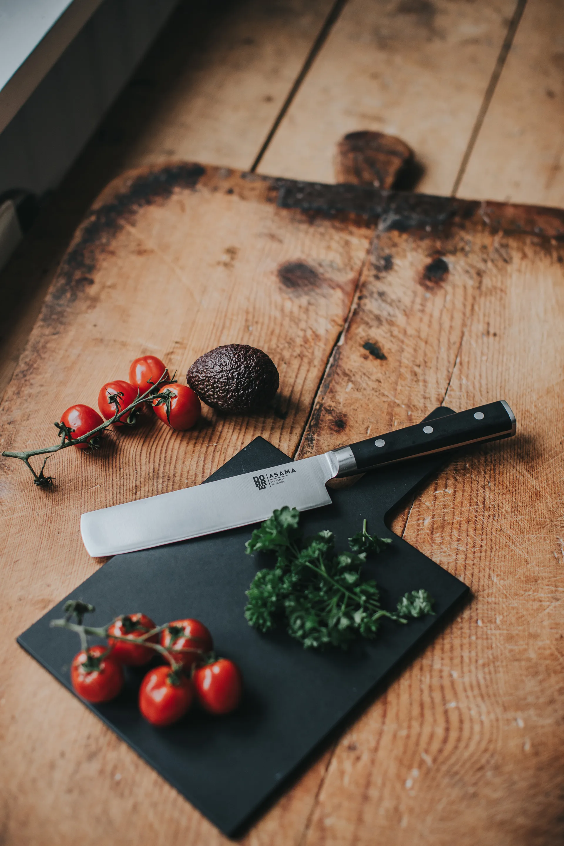 Asama Nakiri grønnsakshakke, Rustfritt stål, svart, 31 cm Dorre