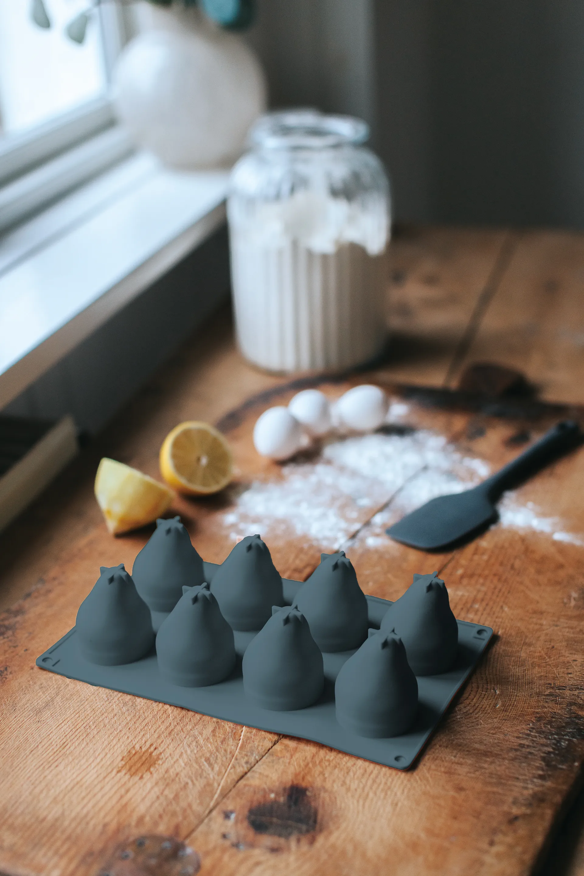 Beck bakeform, Grå, pære, silikon, 8 stk Dorre