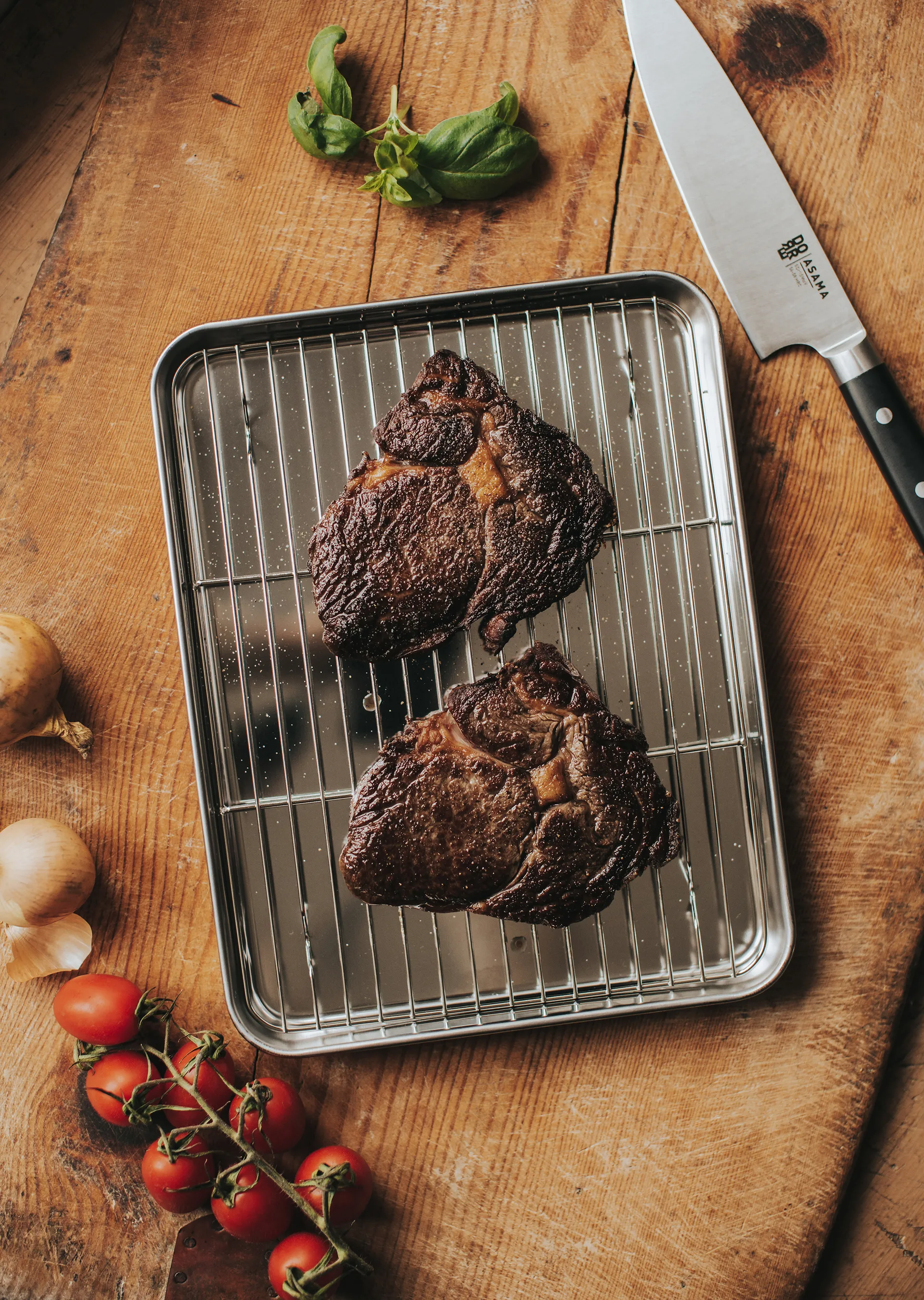 Gili gastroblekk, Rustfritt stål, med rist, 31,5×24,5 cm Dorre