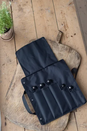 Kadi knivveske - Svart nylon, 5 knivrom - Dorre
