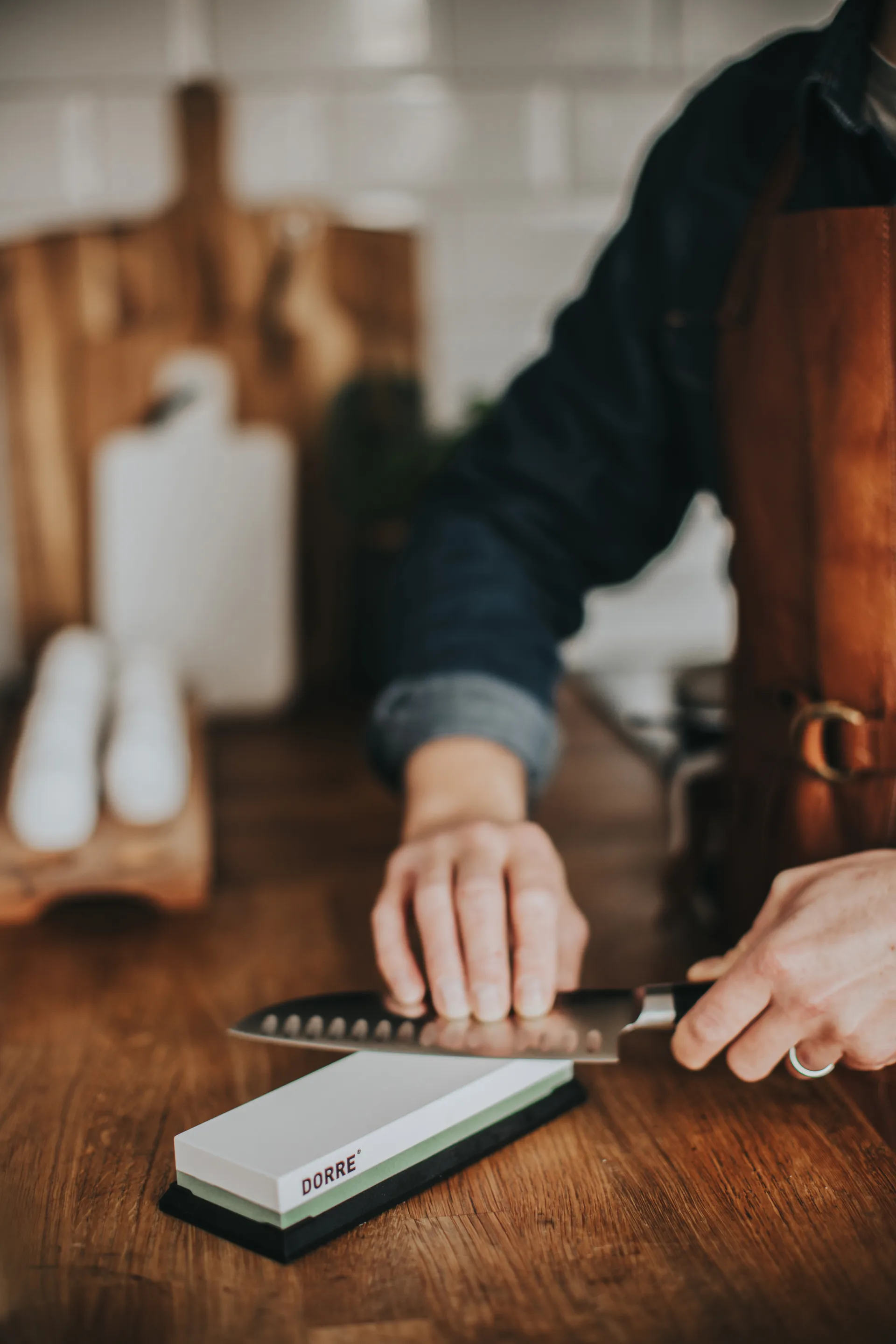 Suri slipestein gummibase 18x6x3 cm, 1000/3000 grit Dorre