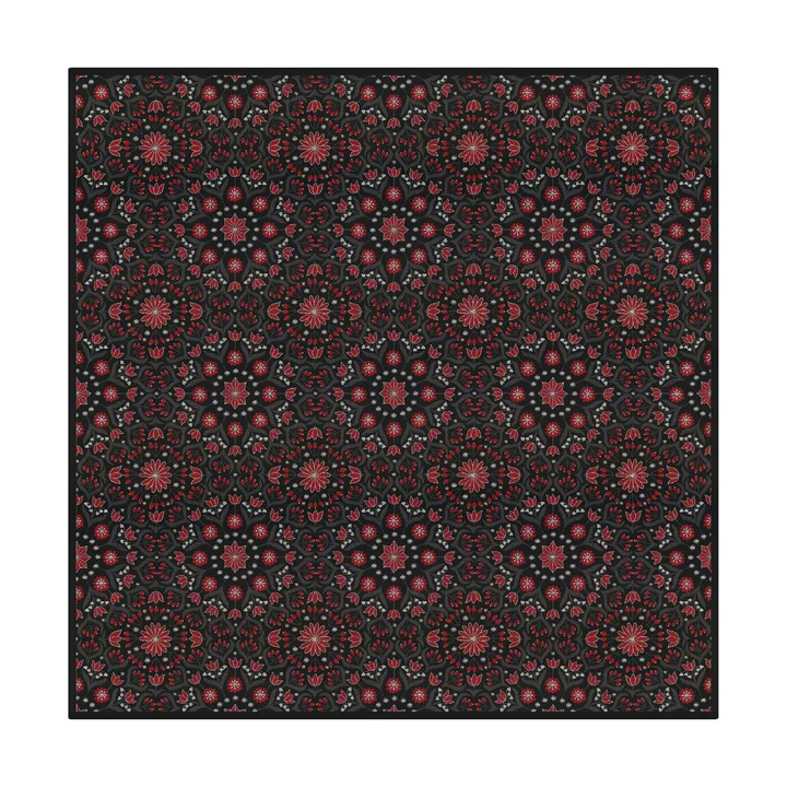 Bettys jule duk 145x145 cm - Rød-svart - Ekelund Linneväveri