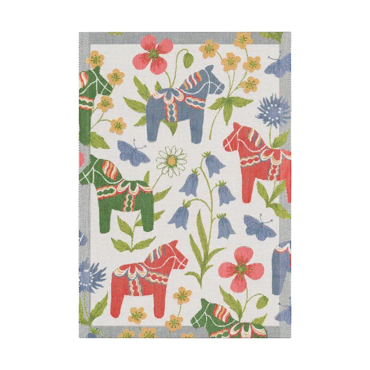 Blomsterhest kjøkkenhåndkle 35x50 cm - Multi - Ekelund Linneväveri